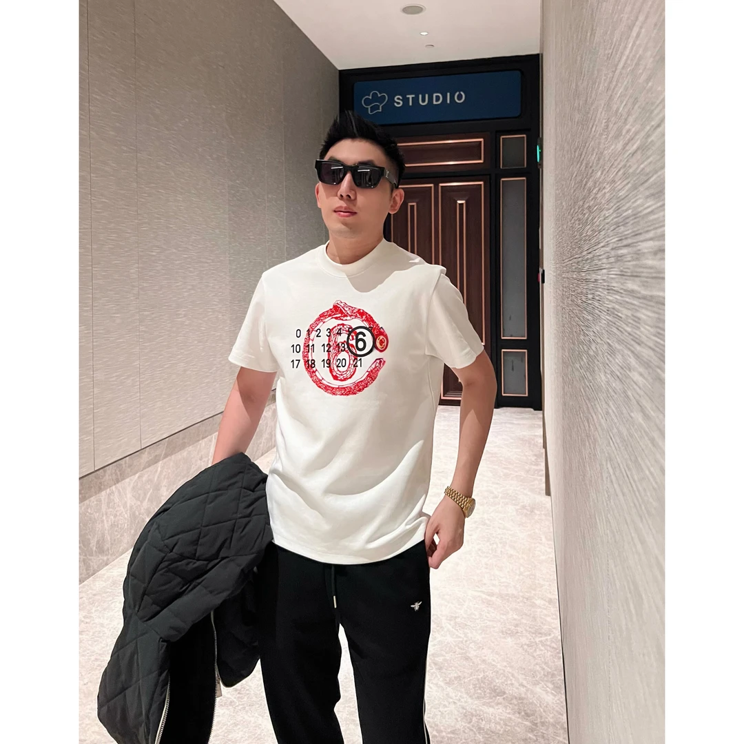 【蛇年数字】新春60支厚款早春双面棉数码直喷蛇头情侣短袖T恤男士