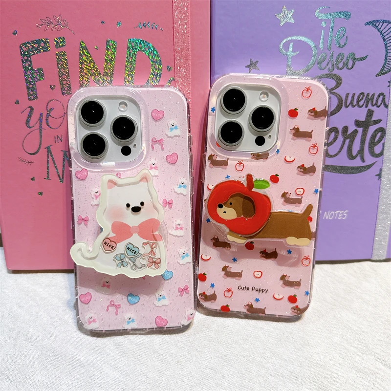 ins闪粉西高地支架适用iPhone14promax手机壳苹果16pro网红15女13