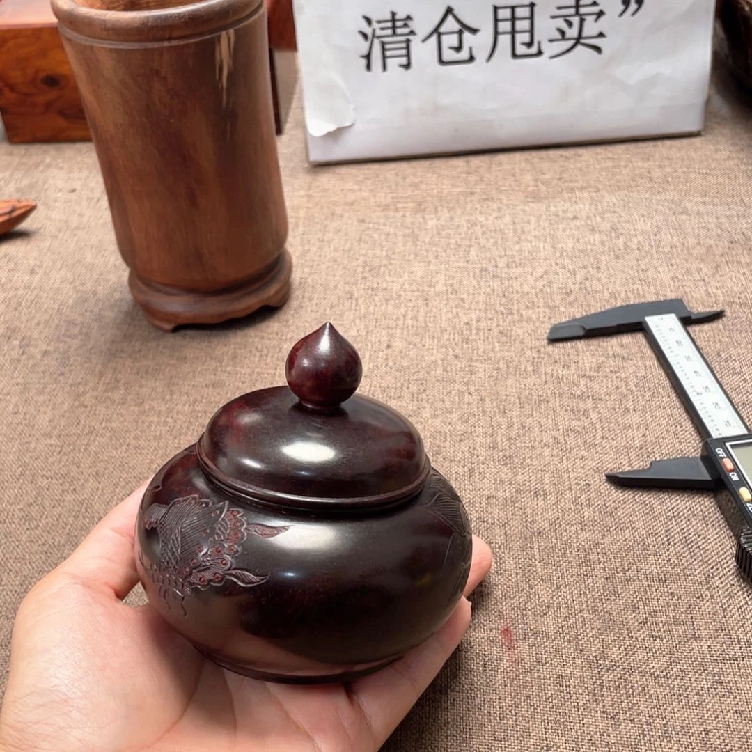宇***檀香紫檀（小叶紫檀）罐子