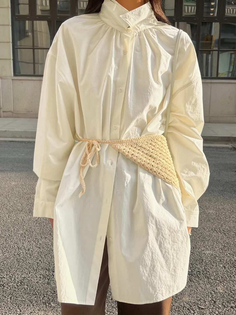 《2025新品》韩系休闲时尚百搭中长款衬衫 60298