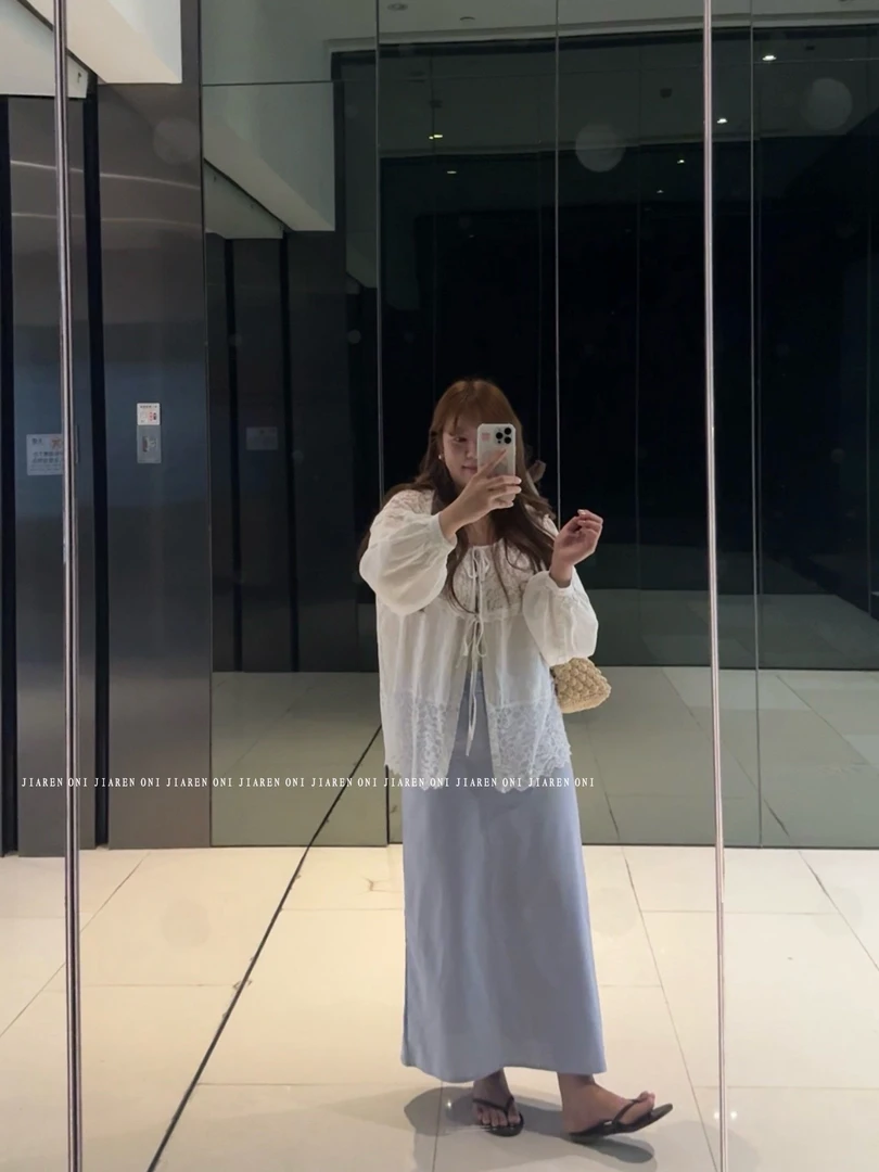 佳人欧尼【海边漫步】纯色净版半身裙