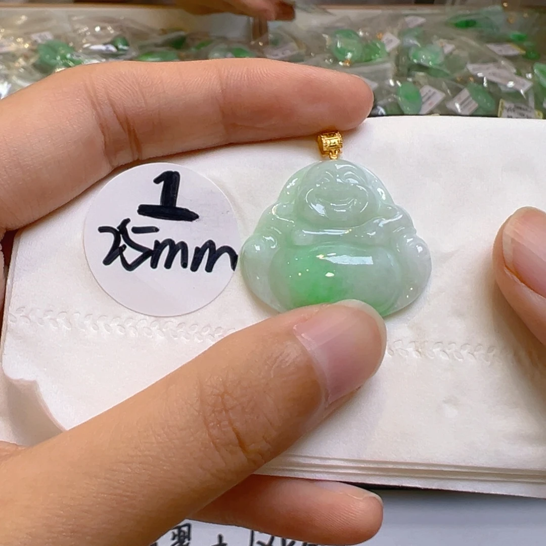 吊坠(不含链)18K金镶嵌翡翠