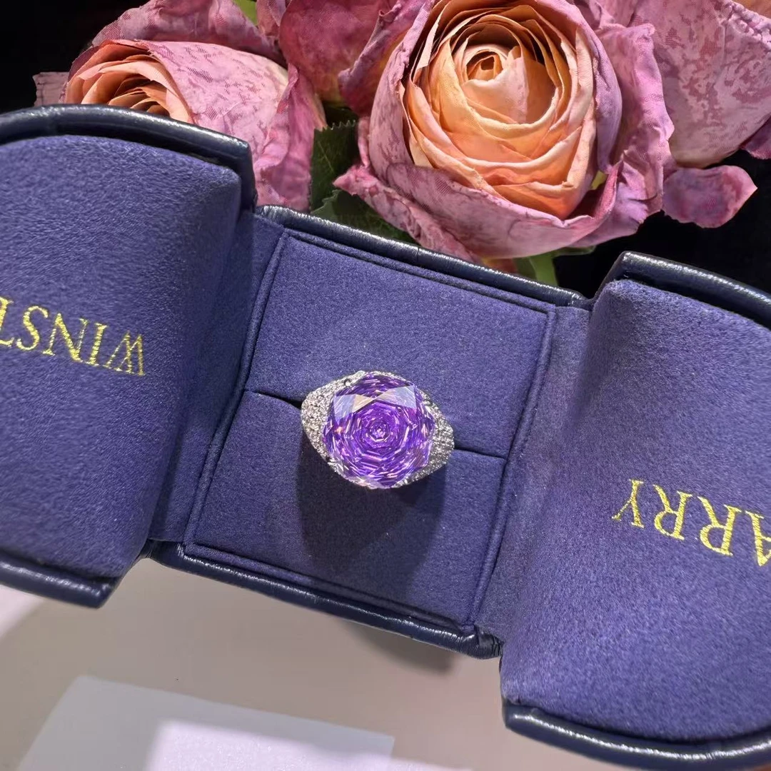 铜合金锆石戒指 ZS1193紫-千禧切紫罗兰戒指时尚欧美