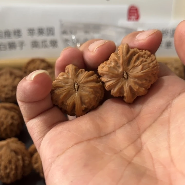 卡***拉把件文玩核桃32白狮子