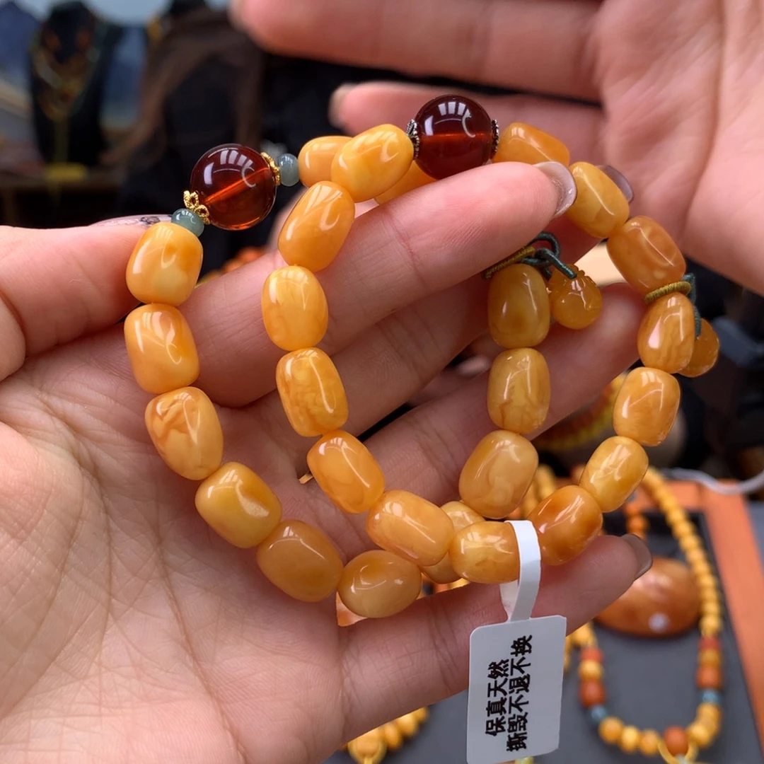 蜜蜡手串未镶嵌多样性发一