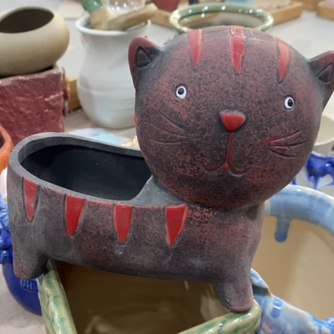 陶瓷大头猫红色1233333