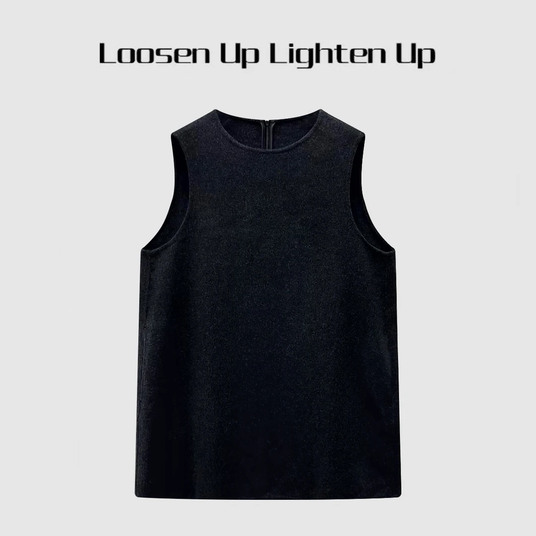 Loosen Up【高智感山羊绒系列】ROW风重磅手工双面呢马甲/松紧半裙