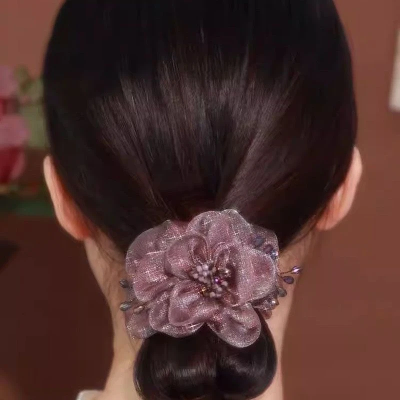 减龄时尚妈妈2025新款欧根纱发饰大肠发圈发绳扎头发头花皮筋头绳