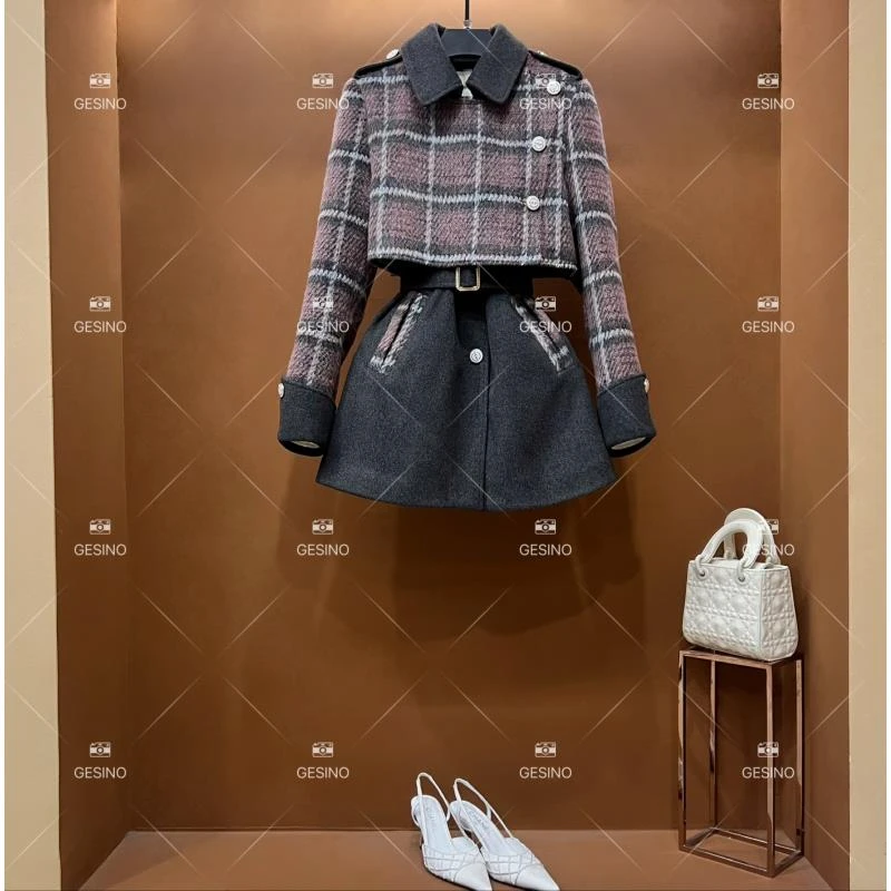 【露露】秋冬气质小香风时尚设计师中长款外套 QD-2025250