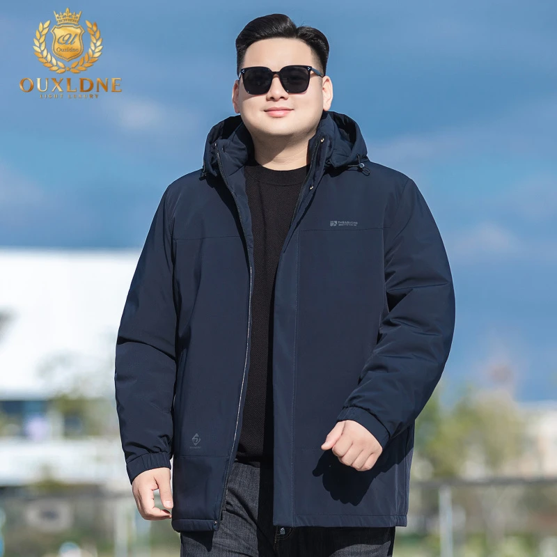 OUXLDNE 冬季羽绒服加厚保暖大码男装可脱卸内胆宽松休闲百搭外套