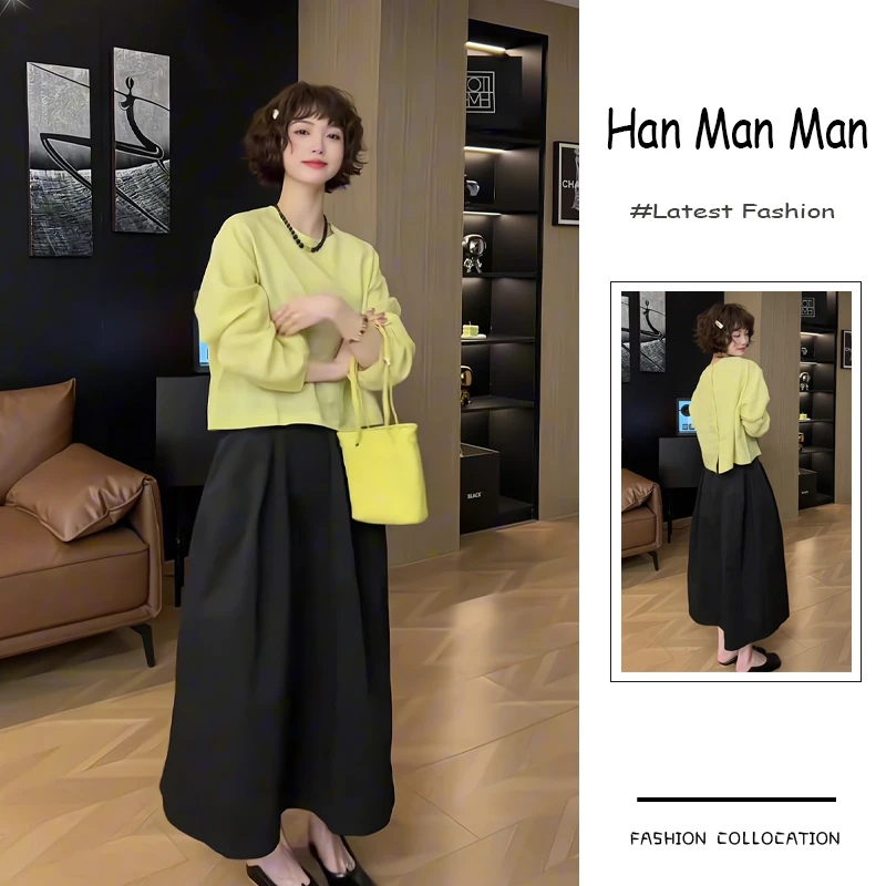 春季流行穿搭一整套新款2025年港风气质显瘦衬衫上衣半身裙两件套