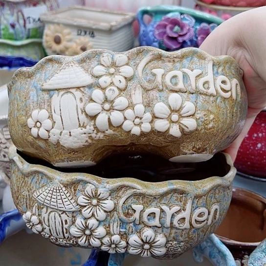 多肉绿植陶瓷花盆9.9包邮