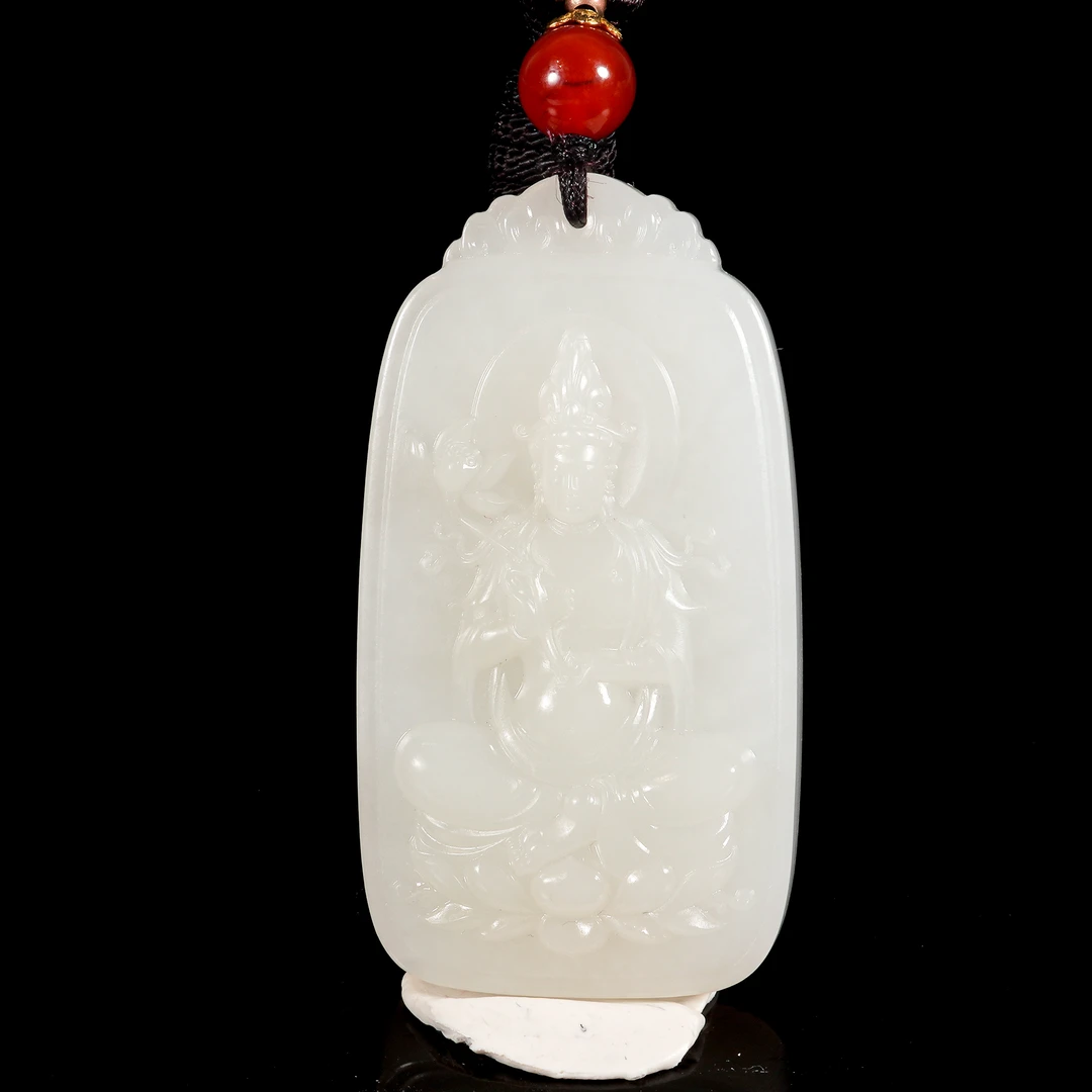 LOT.037羊脂白玉人物牌/X3837