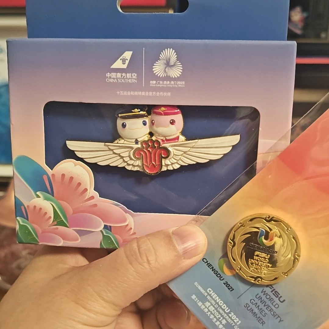 南航十五运飞行徽章送金色徽章