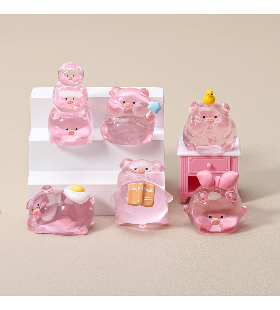 直播 美食妹妹8个1套 diy饰品树脂萌粒桌面立体摆件新潮