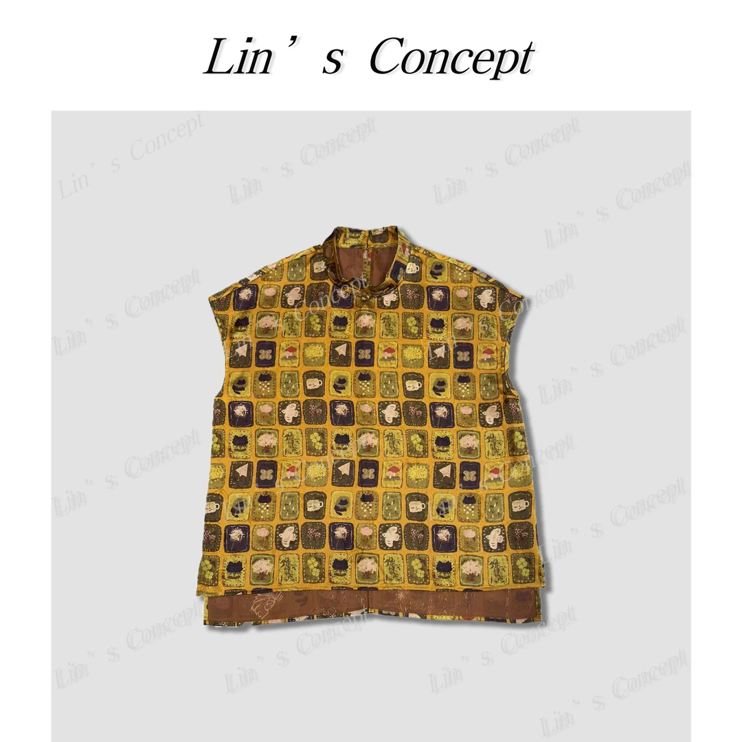 【Lin's concept】设计师款国风新中式印花无袖上衣 DL2405642