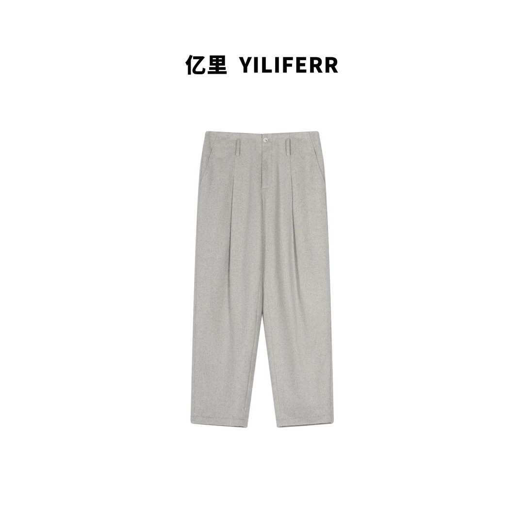 【YILI大码品牌】简约时尚舒适毛呢西装裤 Y0421