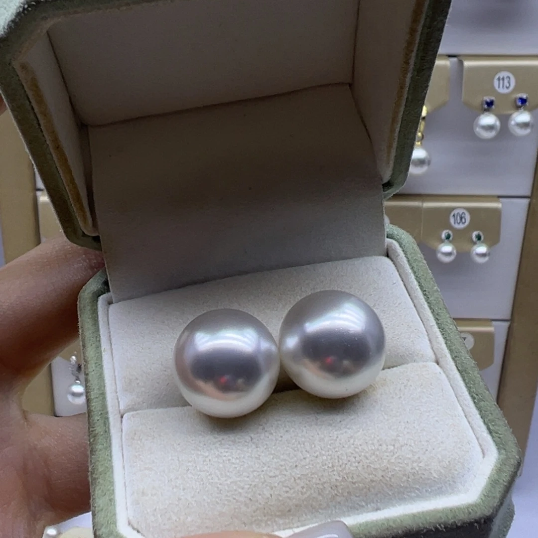 淡水珍珠耳饰银S925镶嵌