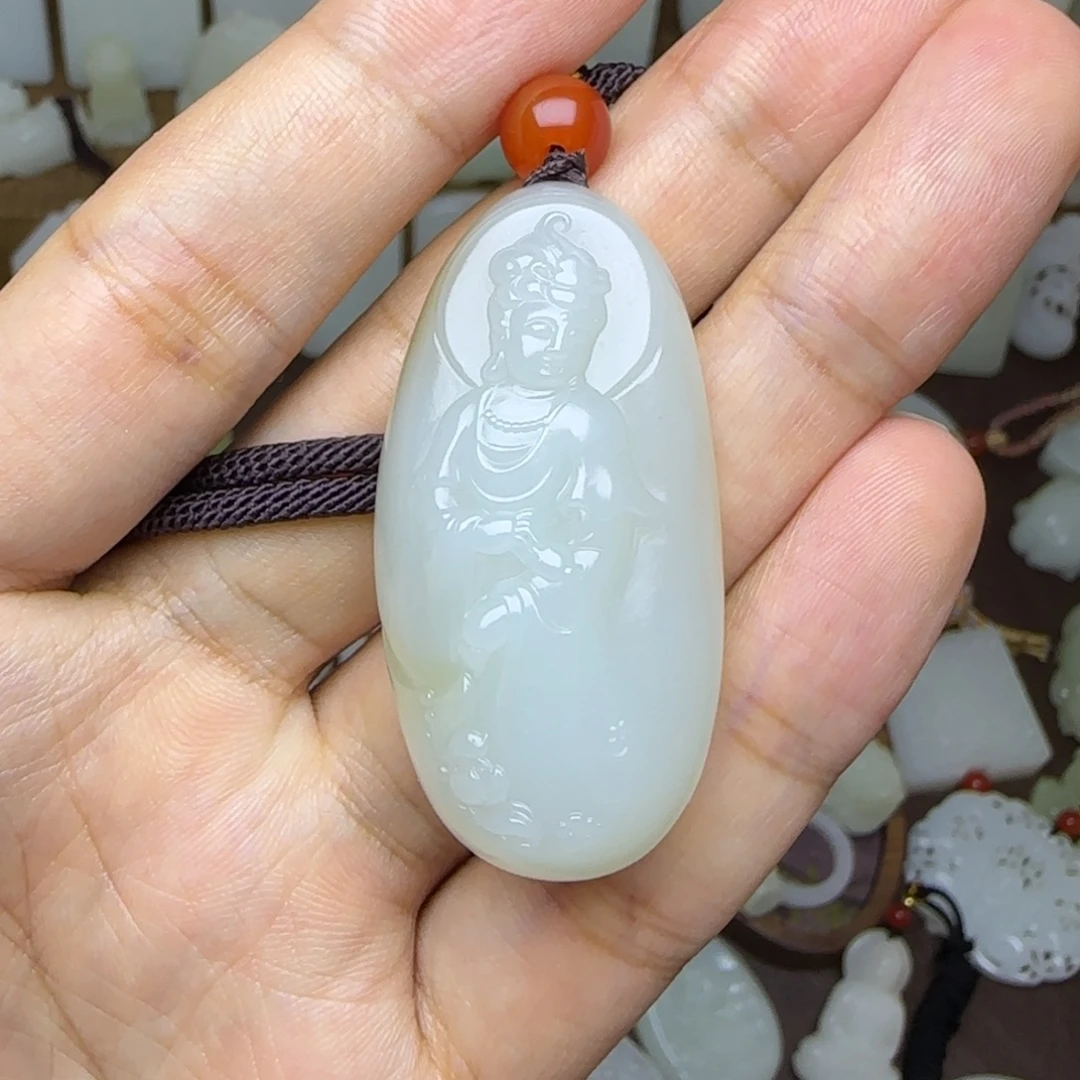 未镶嵌和田玉挂件且末站观音