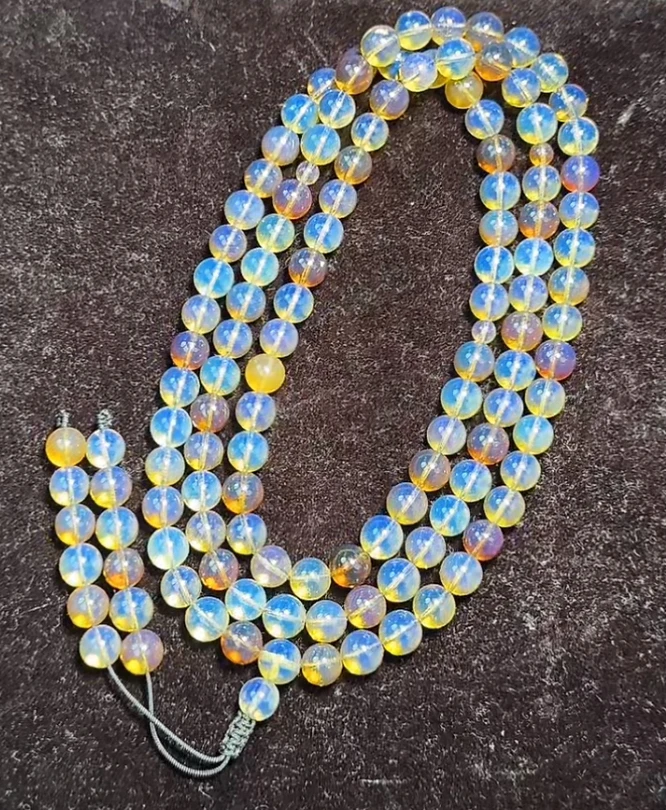 【齐福珠宝】2/12-24 /7mm天然琥珀特级茶王佛珠