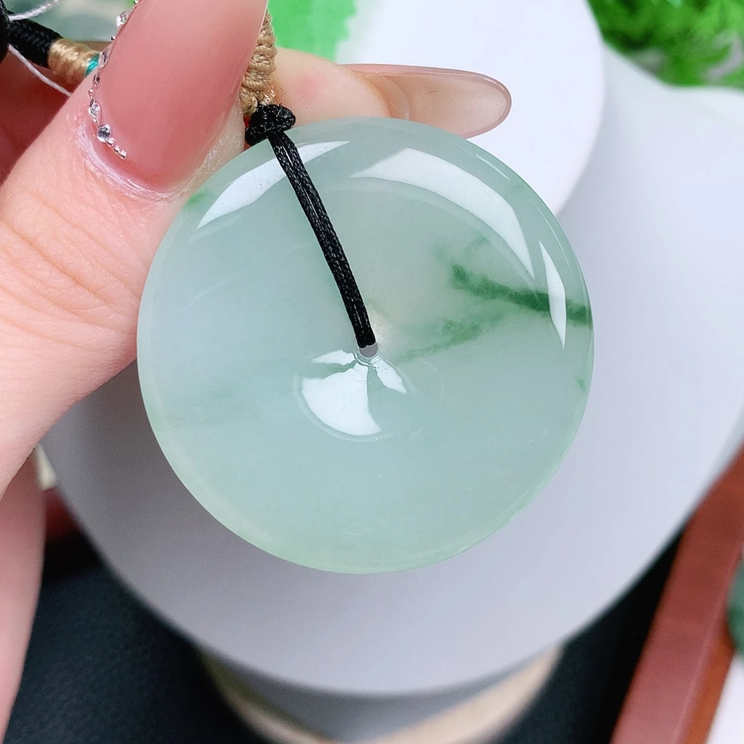 翡翠未镶嵌颈饰平安39.8-5.8