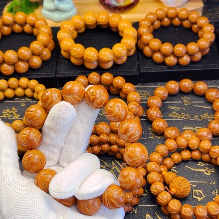 桃核手串安**素18尺寸龙文