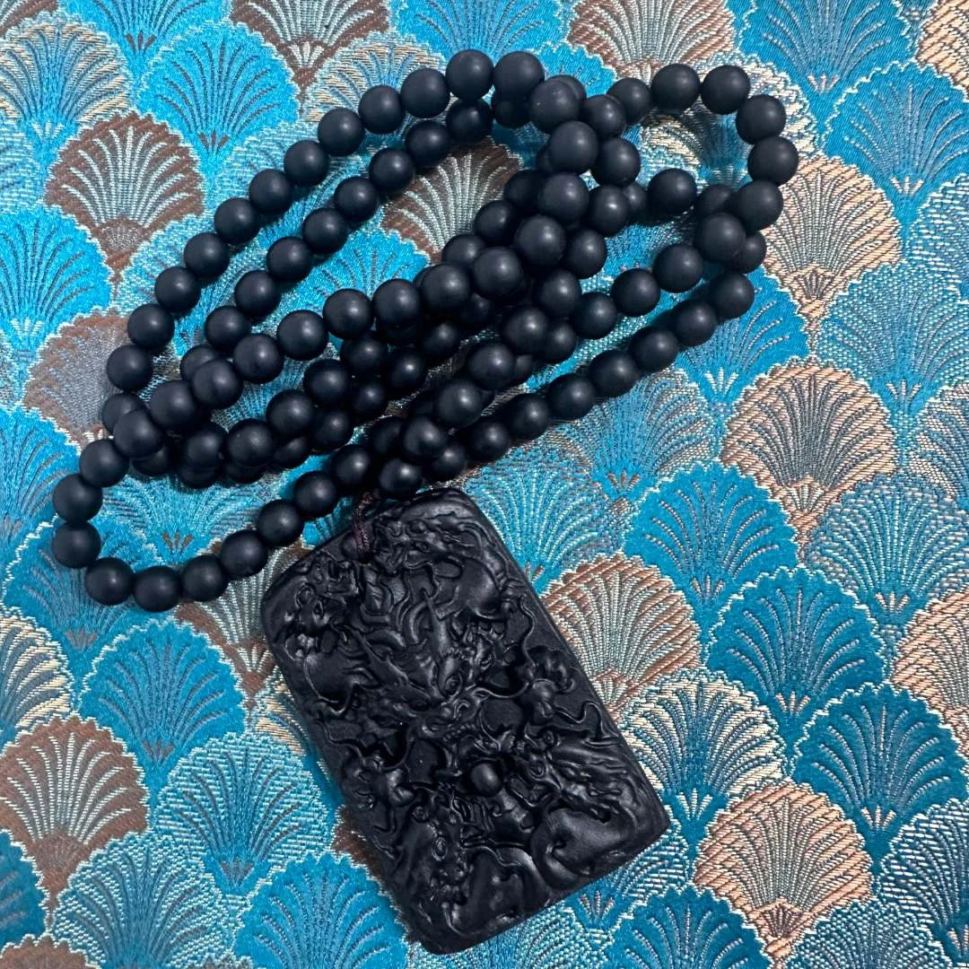 【器物炎灵 】黑色正龙牌吊坠yp（不带礼盒）