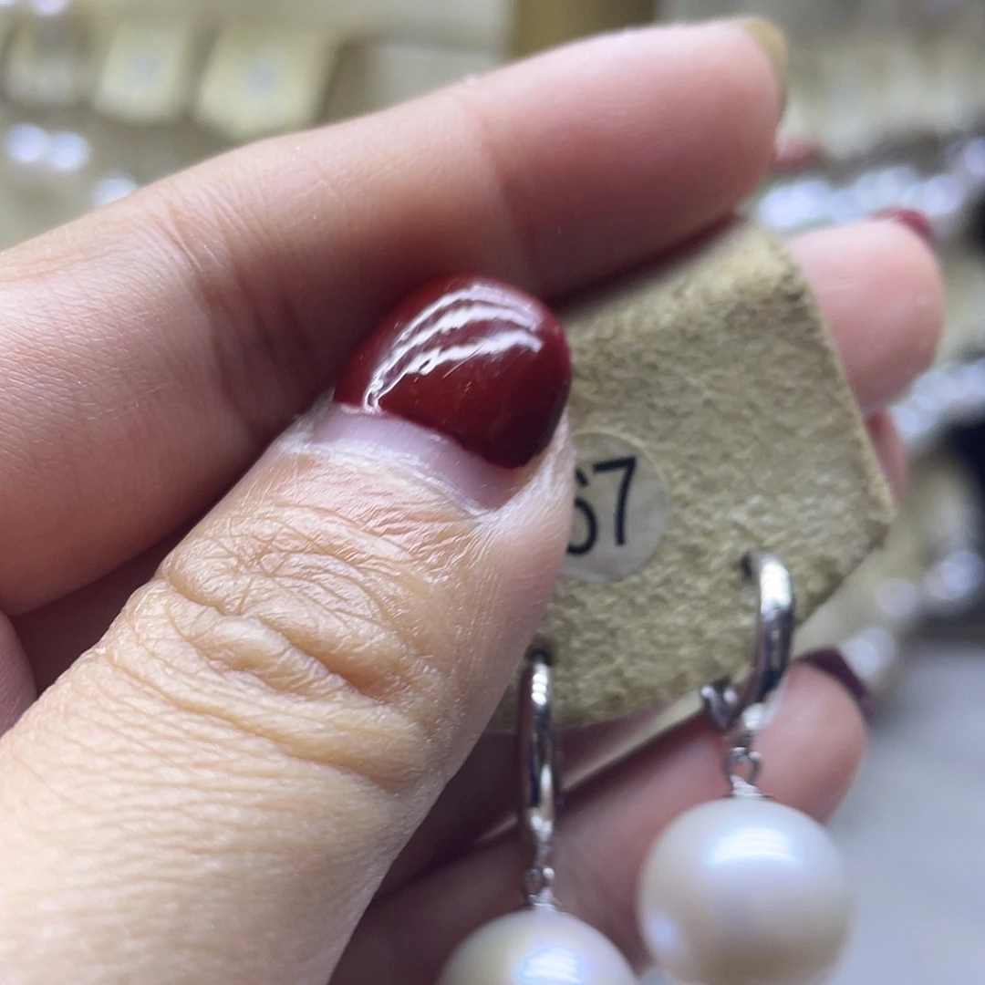 淡水珍珠耳饰银S925镶嵌