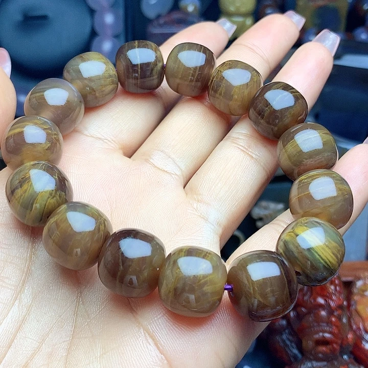 硅化玉手串未镶嵌树化玉手串