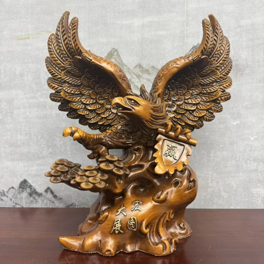 新大展宏图鹰摆件客厅办公室玄关装饰工艺品家居茶台礼品长21高25