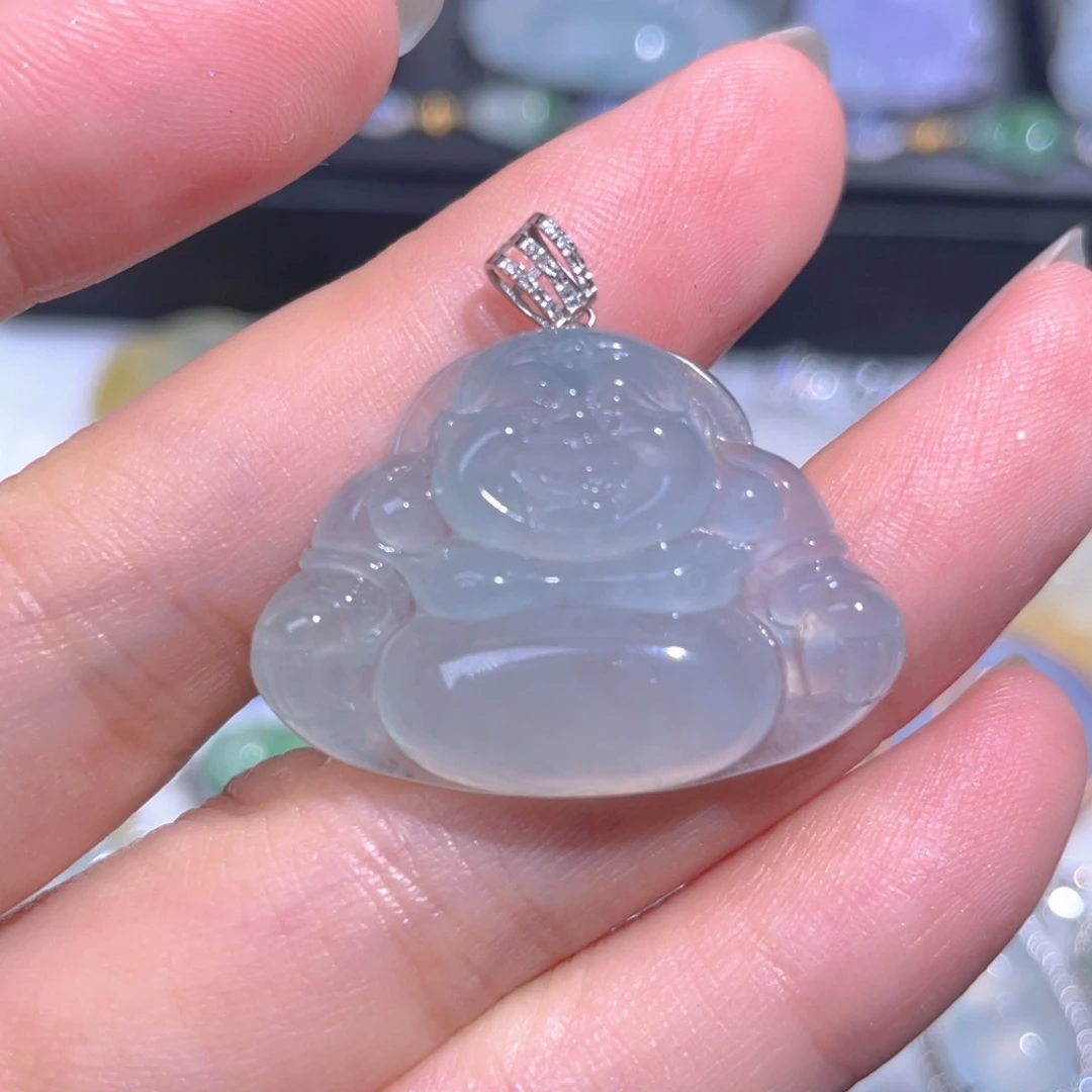 颈饰18K金镶嵌翡翠翡翠