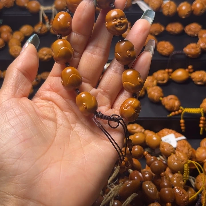 野****橄榄核手串开心小佛头