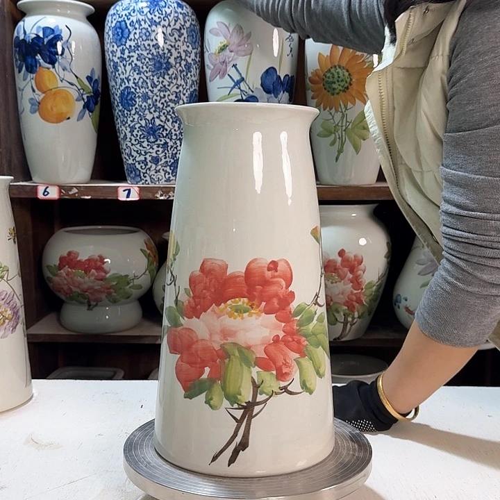 瓶宝塔红牡丹新款陶瓷陶瓷