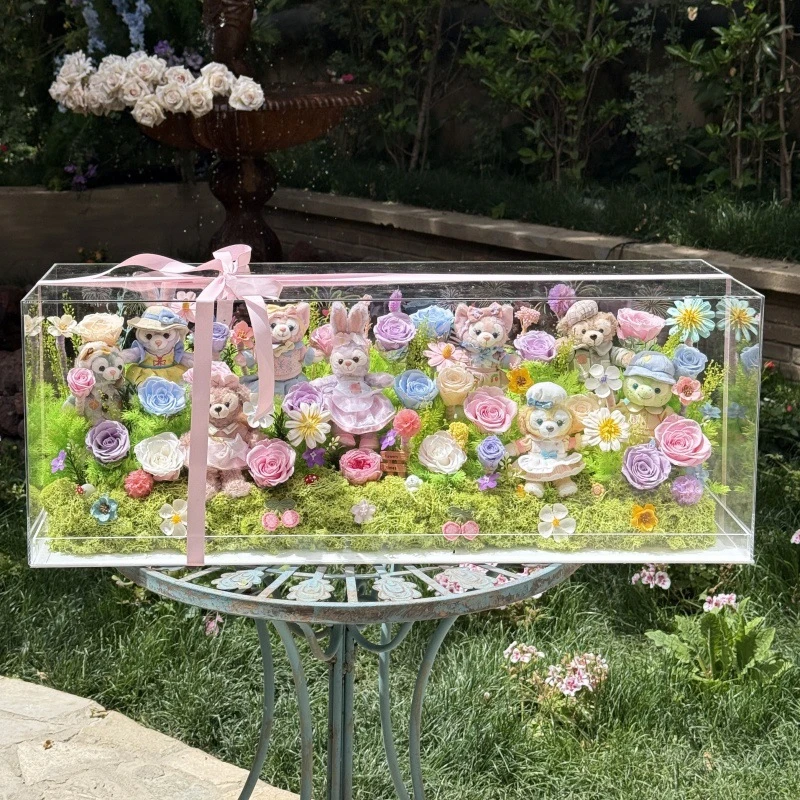 娃娃毛绒玩具收纳盒展示柜拉布布展示盒labubu永生花情人节生日