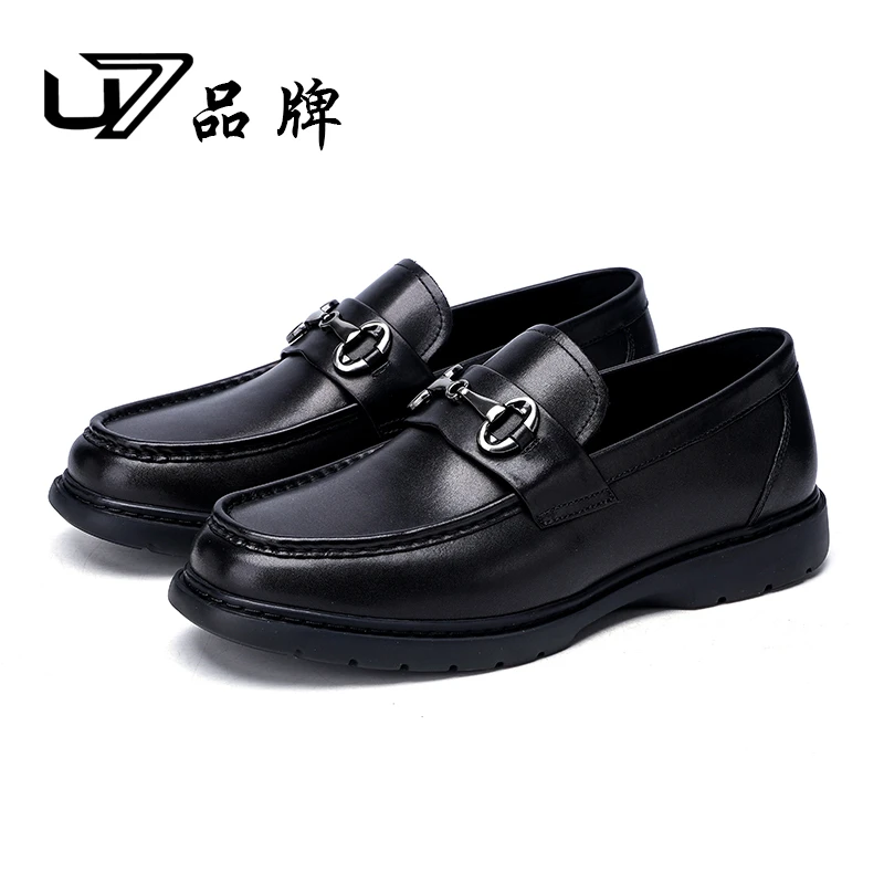 U7品牌男鞋  好鞋相伴  2025年新款真皮商务套脚休闲皮鞋