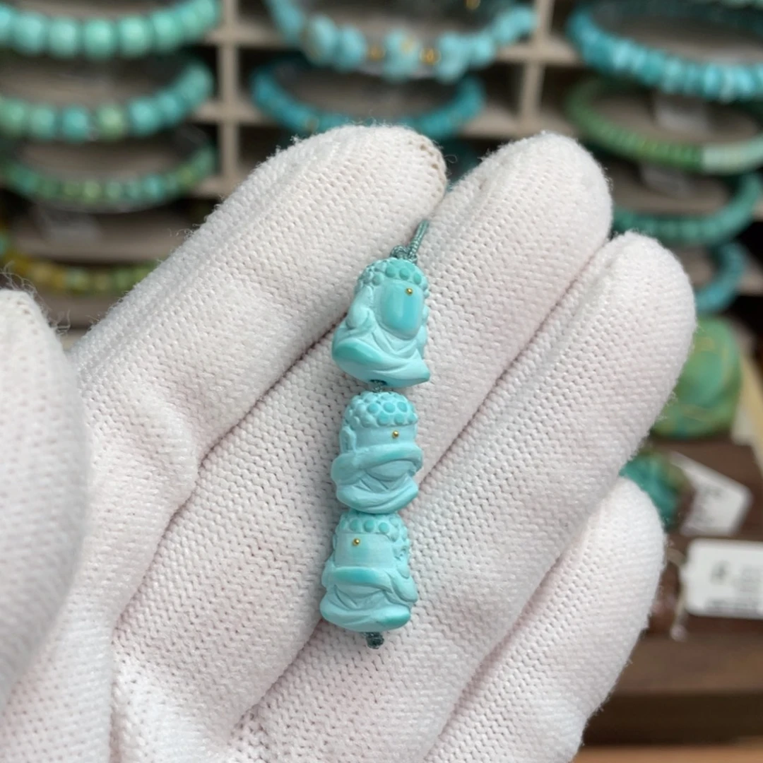 绿松石未镶嵌三不佛15