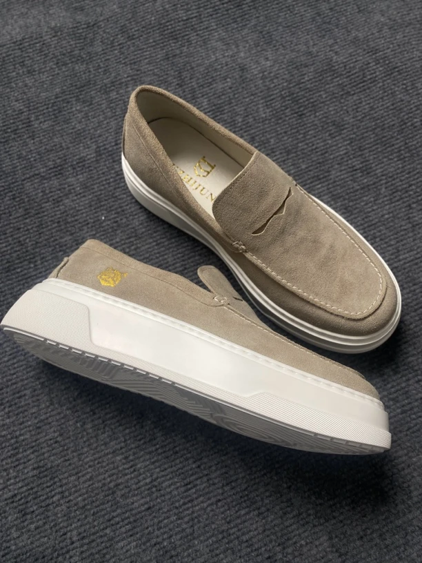 男士豆豆商务帆布鞋时尚低帮男鞋乐福男鞋男士鞋子干净感痞帅男鞋