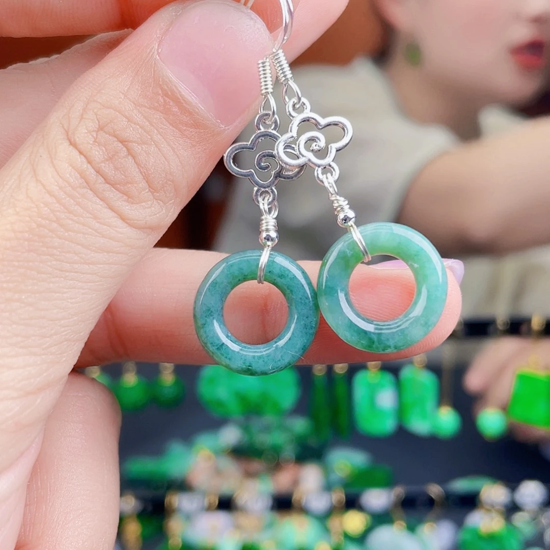 翡翠未镶嵌耳饰饰品