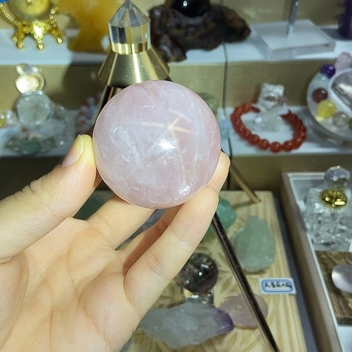 颈饰未镶嵌水晶天然六芒星粉晶 47m+ 送底座 福利