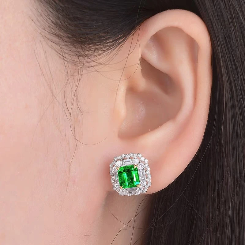 金色白金色彩色变色grand绿女款耳环