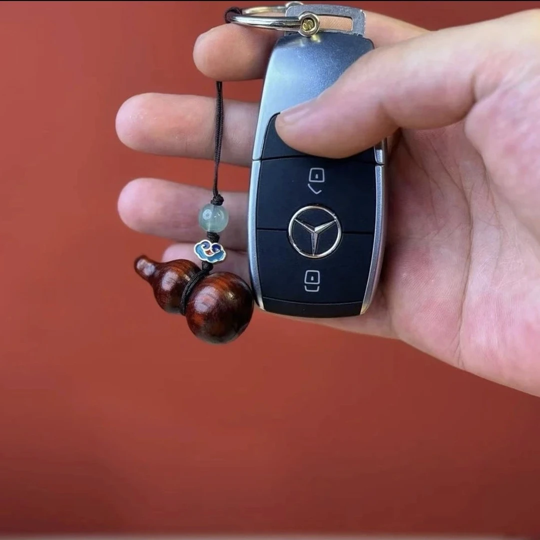 精美檀木小葫芦挂件可作钥匙扣手把件3.8公分