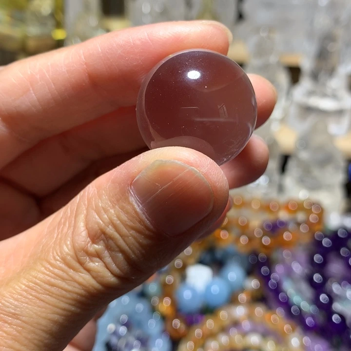 啵***腻水晶珠宝半成品未镶嵌圆珠吊坠