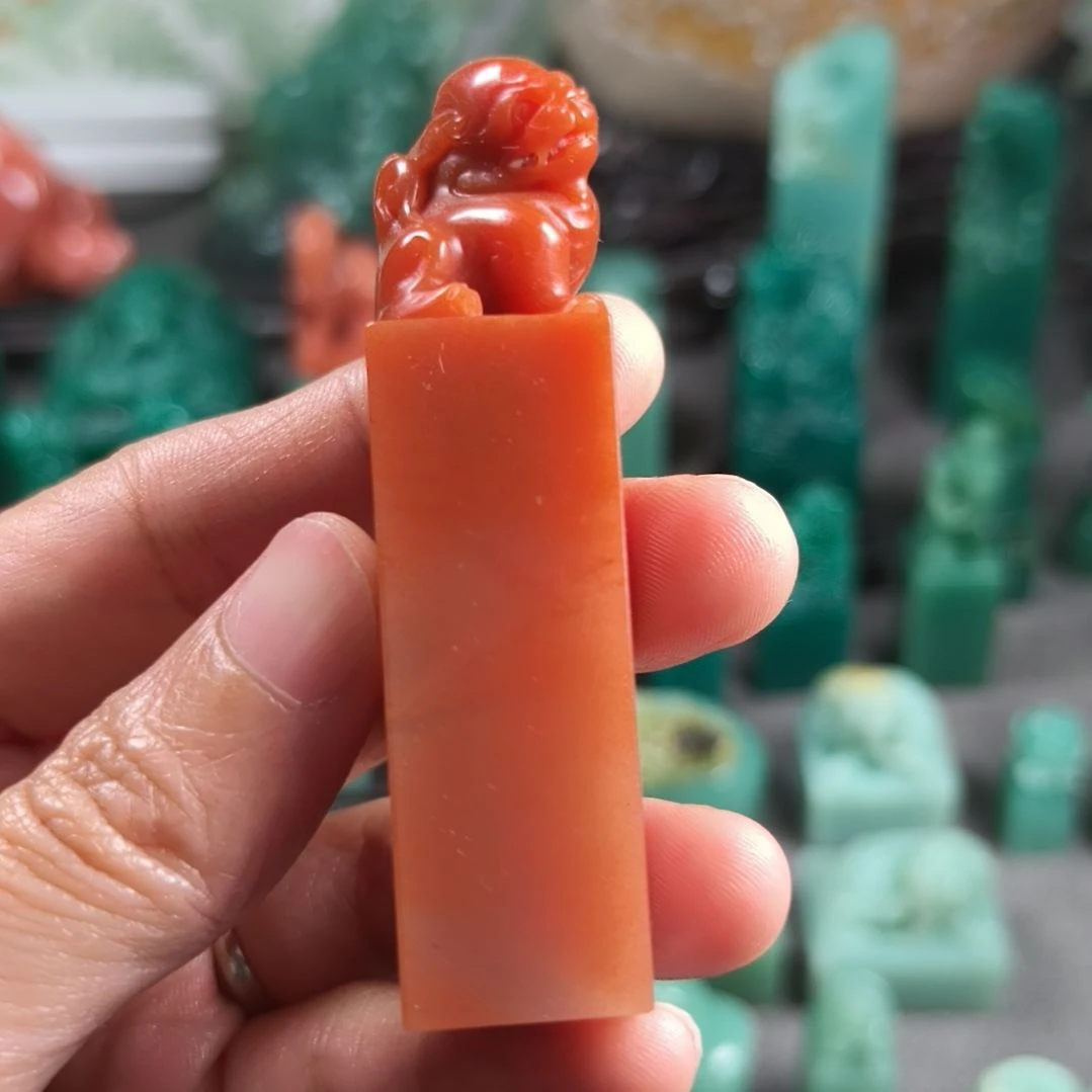 昌化石印石古兽印章1