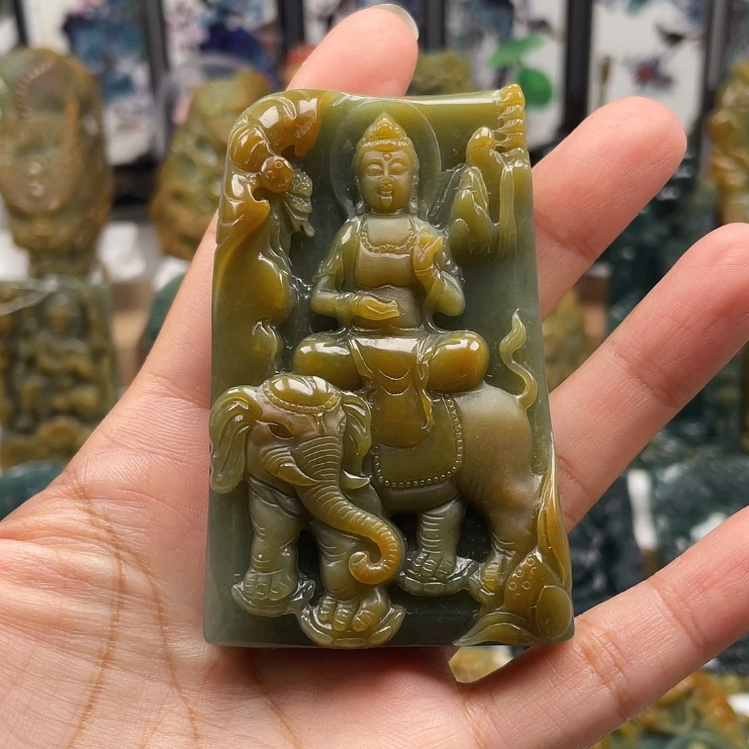 追***年颈饰未镶嵌翡翠天然翡翠a货普贤