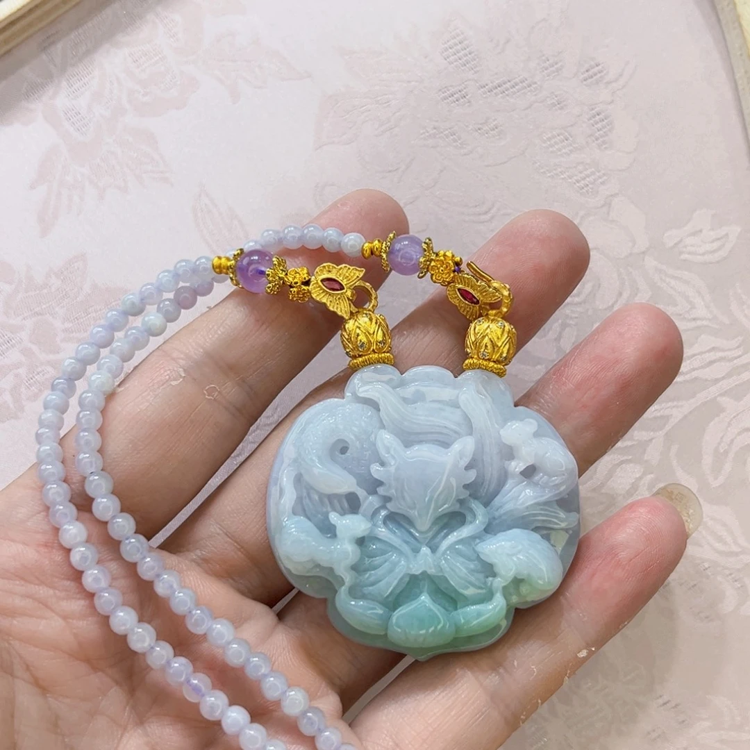 翡翠合金吊坠(赠链)代编织