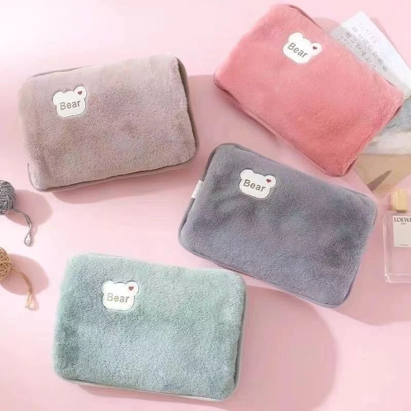 可插手热水袋冲水加厚暖水袋学生外套可爱毛绒暖手插手可爱小熊