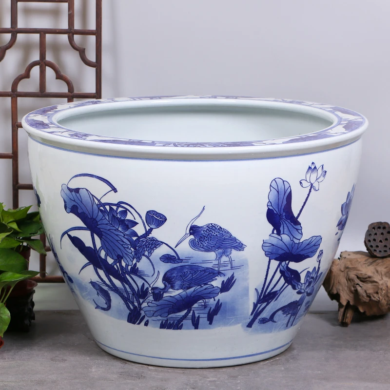 景德镇陶瓷摆件鱼缸流水器喷泉家用鱼缸大号客厅加湿招财