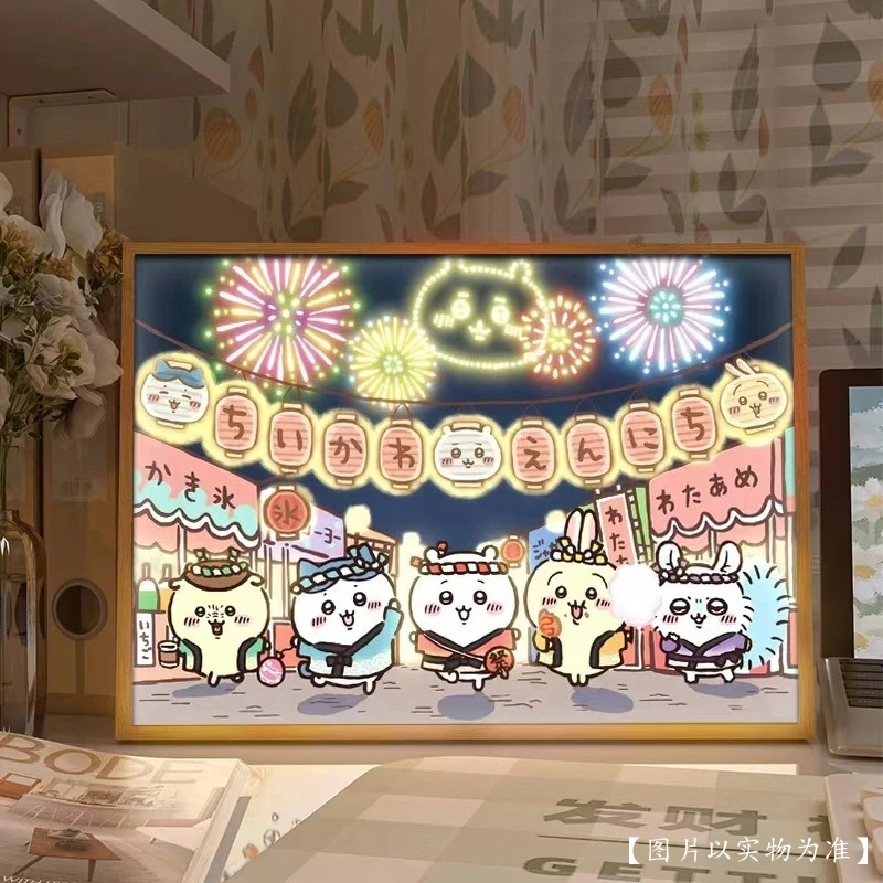 圣诞礼物chiikawa乌萨奇灯光画装饰卧室氛围感小夜灯创意摆件画桌