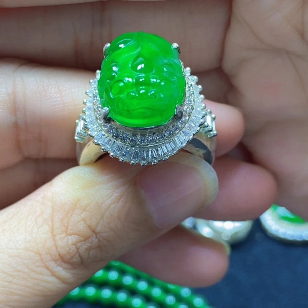 翡翠戒指未镶嵌天然翡翠