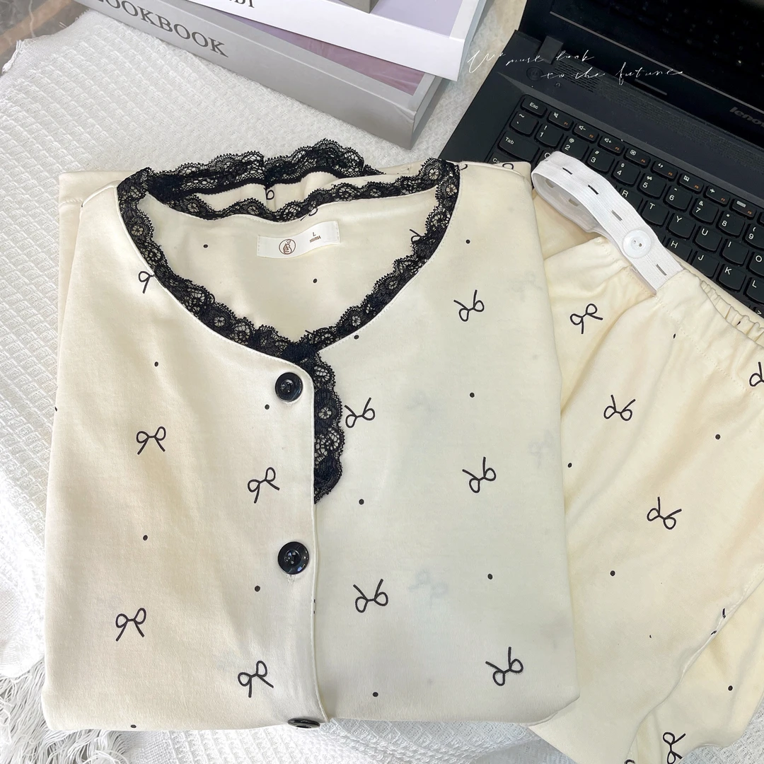 【春秋-云感棉】月子服纯棉孕期哺乳睡衣产后吸汗家居服套装孕妇